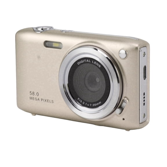 Suodoka 4K Digital Camera for Teens 58MP HD 2.88 Inches / 7.3 cm Screen 16X Zoom Autofocus Compact Camera for Travel Photography Vlog, Gold