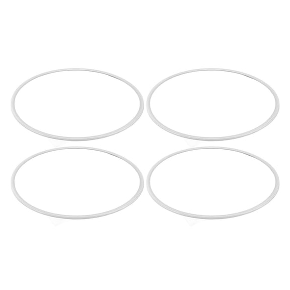 Suodoka 4Pcs 16 Inches / 40.6 cm Wheel Rim Protector Ring Anti Scratch Self Adhesive Wheel Rim Guard Trim Ring for Flat Rim Edge Car White