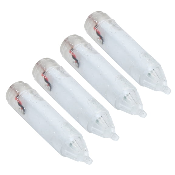 Suodoka 4Pcs LED Fishing Lure Light Underwater Bait Lamp Waterproof Deep Drop Attractor for Saltwater Freshwater White, 4.33 inches / 11 cm