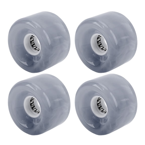 Suodoka 4Pcs Skateboard Wheel Set Replacement 78a Hardness PU Polyurethane Translucent Flashing Longboard Skateboard Wheel Roller Grey Color 2.6 inches / 65 mm Diameter Accessories Pack
