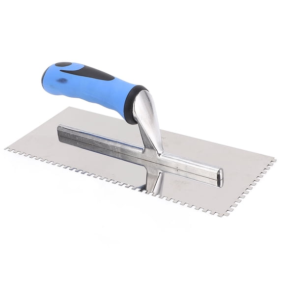 Suodoka 4mm Square Notch Trowel Stainless Steel Hand Tool with Ergonomic Soft Grip Handle for Cement Concrete Masonry and Tile Installation 11.42 Inches / 29 cm