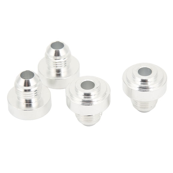 Suodoka 4pcs AN6 Male Billet Aluminum Alloy 9/16-18in (1.43 cm) Diameter 6AN Thread Weld In Fitting Bung Replacement Part For Automotive Fuel System Precision Machined High Performance Accessory