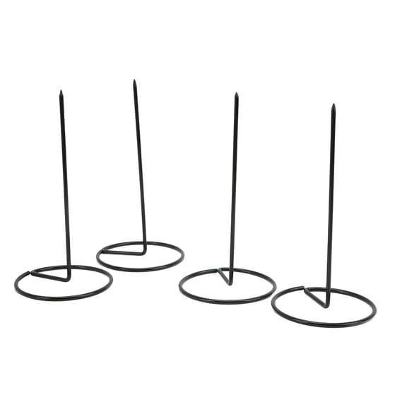Suodoka 4pcs Receipt Holder Black Restaurant Ticket Stabber with Stable Base Detachable Design Reusable Protective Rubber Cover Desk Organizer 5.7 inches / 14.5 cm Long