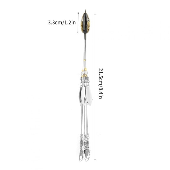 Suodoka 5 Arms Alabama Umbrella Jig Head Fishing Rig Bait With Snap Swivels Yellow 8.4 Inches 21.5 cm Reflective Metal Sequins Lures Durable Tackle Accessory For Freshwater Angling Trips