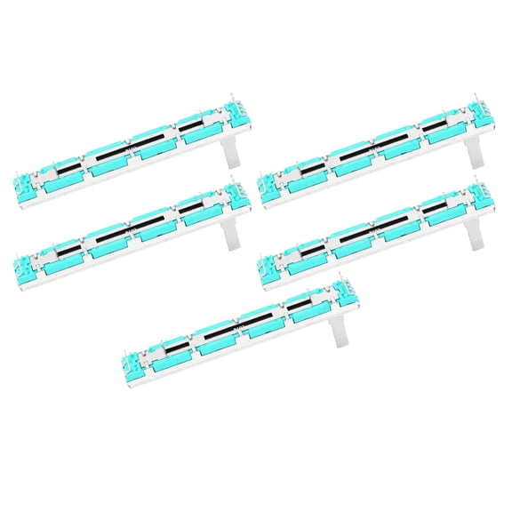 Suodoka 5 Pcs Slide Potentiometer B10K Double Channel Straight Slide Mixer Fader for Multiple Electronic Purposes 75mm / 2.95 inches Replacement Part for Audio Mixing Consoles