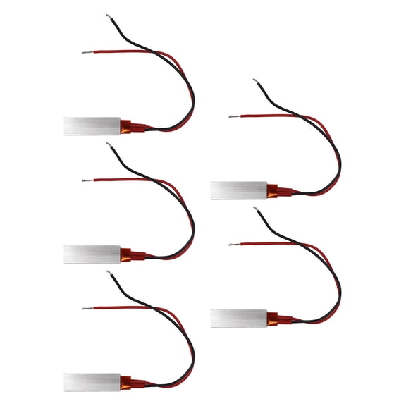 Suodoka 5 Pieces PTC Heating Element 220V 230 Constant Temperature Ceramic Thermostatic Plate Aluminum Shell Heater Replacement Part 1.8x0.6x0.2 inches / 46x15x5mm Red Black Cable