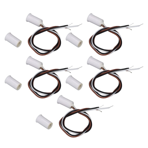 Suodoka 5 Sets Recessed Magnetic Door Window Switch, Wired Security Contact Sensor, DC100V 10W NO/NC Reed Switch for Home Burglar Alarm System Access Control Replacement, White (10 inches / 25.4 cm)