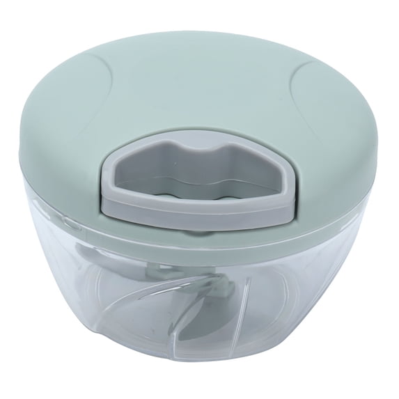 Suodoka 500ml Drawstring Design Vegetable Chopper Manual Meat Blender Kitchen Gadgets, Stainless Steel Blades, Compact Food Processor for Garlic, Onions, Veggies, Mint Green (17.5 oz / 500 ml)