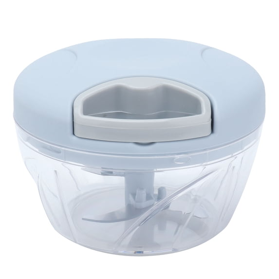 Suodoka 500ml Drawstring Design Vegetable Chopper Shredder Manual Meat Blender Kitchen Gadgets, Stainless Steel Blades, Compact Food Processor for Garlic, Onions and Veggies, Blue (17.5 oz / 500 ml)