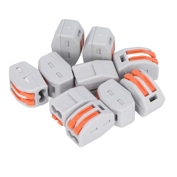 Suodoka 50Pcs PCT-212 Wire Conductor Connector 2 Port Lever Splicing Terminal Set Kit for Wiring Orange