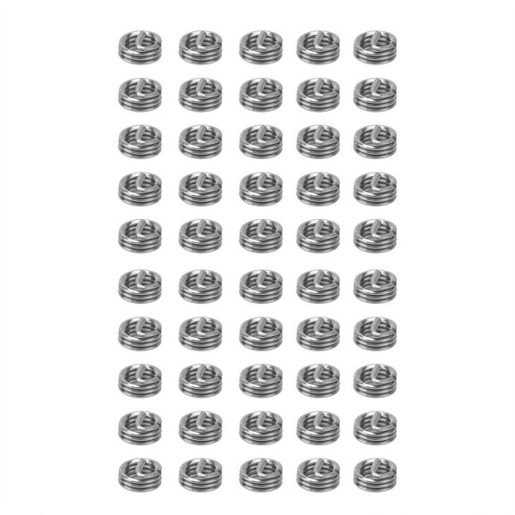 Suodoka 50Pcs Wire Thread Insert Stainless Steel Screw Hole Repairing Trimming Set US Unit 2-56 1D