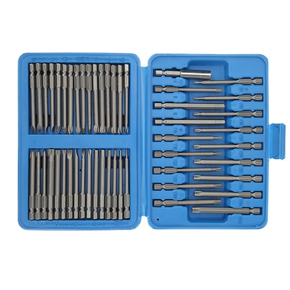 Suodoka 50pcs Extra Long Security Bit Set - Professional Magnetic Screwdriver Bit Kit for Automotive and Home Repair (19 cm / 7.48 inches)