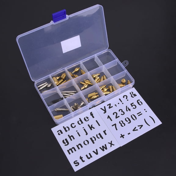 Suodoka 56pcs Wood Burning Pen Tip Stencil Set Soldering Pyrography Engraving Tool Kit