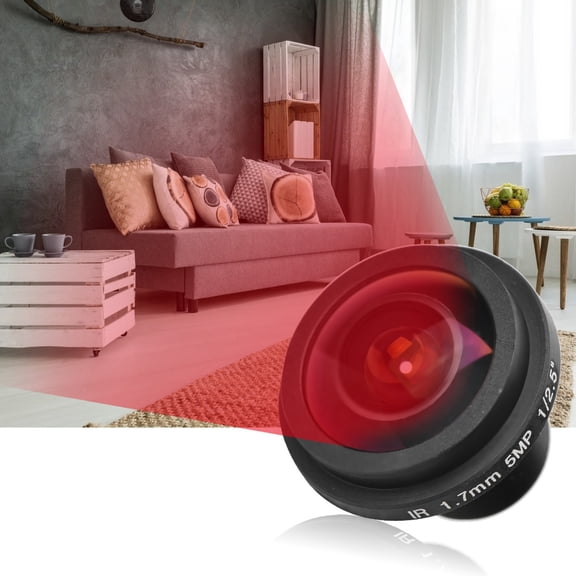 Suodoka 5MP 1.7mm Wide Angle Security Camera Lens 170 Degree Fisheye View for CCTV Cameras Replacement Lens Thread M12x0.5 Format 1/2.5 Inch Aperture F2.0