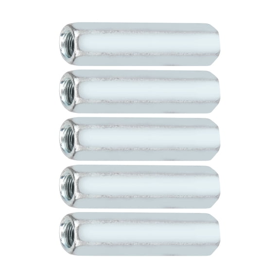 Suodoka 5pcs M6 x 40 Zinc Plated Carbon Steel Long Rod Hex Nut Hexagonal Sleeve Standoff Threaded Fasteners for Industrial Use