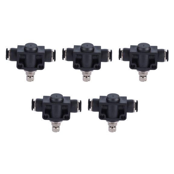 Suodoka 5pcs Pneumatic Throttle Valve Durable PVC Compression Resistance Connection Accessories 6mm / 0.24 inches Air Tube Quick Connect Fittings Automation Equipment
