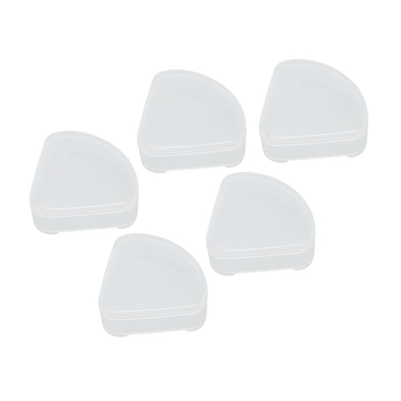 Suodoka 5pcs Powder Puff Storage Box Portable Transparent Triangle Makeup Puff Container Case for Bead Capsules Cosmetic Organizer Essential Portable Travel Case - Clear