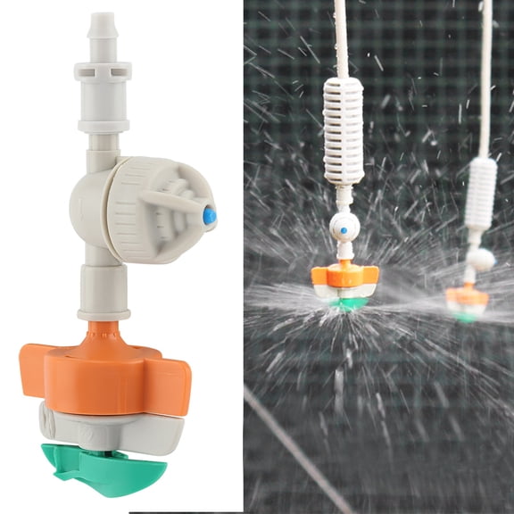 Suodoka 5pcs Rotary Sprinkler System with Antidrip Hanging Sprayer Garden Irrigation Micro Drip Fitting for Greenhouse Nursery Fruit Trees 3.2 inches / 8 cm (Plastic)