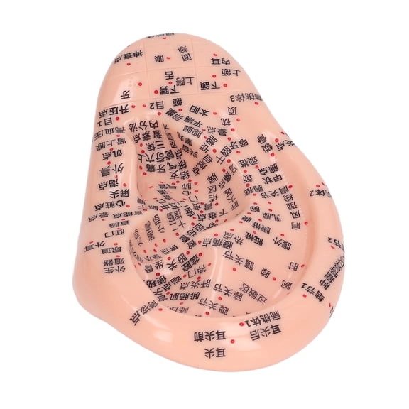 Suodoka 6.7in Ear Acupuncture Model Silicone Engraving Ear Massage Acupuncture Model for Home Laboratory
