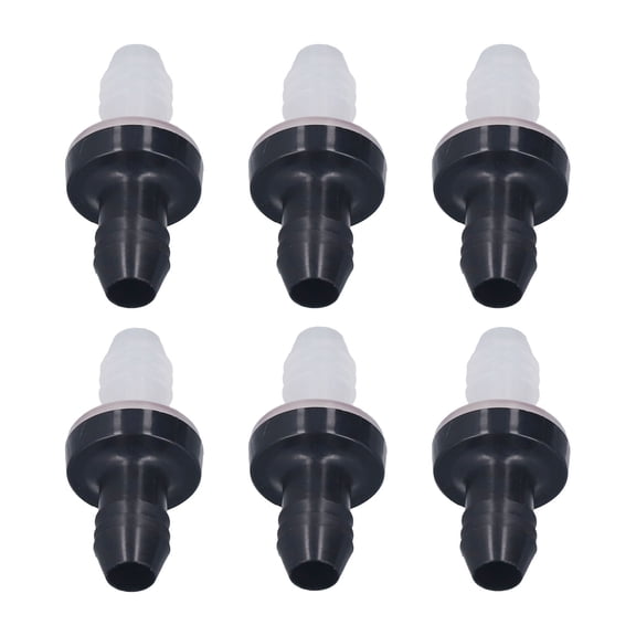 Suodoka 6 Pieces Check Valve Plastic Non Return One Way Inline Valve for Liquid and Gas 3/8 inch / 10 mm Interface Diameter CDPS6 PP Shell Silicone Rubber Diaphragm Reliable Plumbing Parts