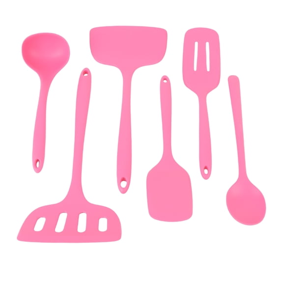 Suodoka 6 Pieces Silicone Kitchen Utensil Set, Heat Proof & Anti Abrasion Multifunctional Cooking Tools for Home (11.8 inches / 30 cm)