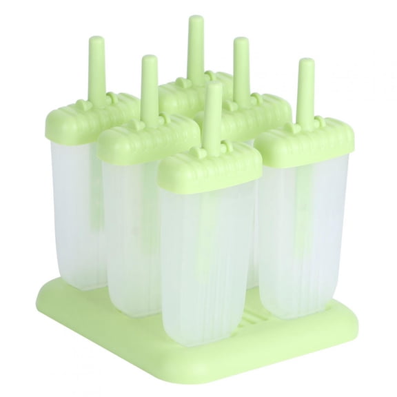 Suodoka 6-Well Plastic Ice Pop Maker Set, Reusable DIY Ice Cream Moulds with Tray, Multicolor (5.9 inches / 15 cm) [cite: 10]
