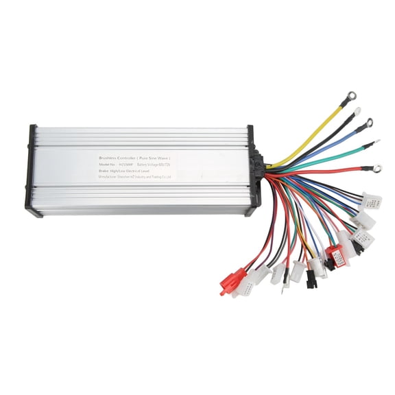 Suodoka 60V 72V 1500W Sine Wave Controller Brushless Motor Controller for Electric Bicycle, E-Bike Conversion Kit Accessory, Silent Version (10.6 inches / 27 cm)