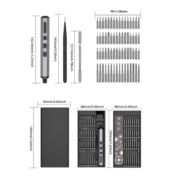 Suodoka 68-in-1 Mini Electric Screwdriver Set Cordless Precision Power Screwdriver with Magnetic Storage CR-V Steel Bits Type-C Charging LED Shadowless Light for Electronics Repair