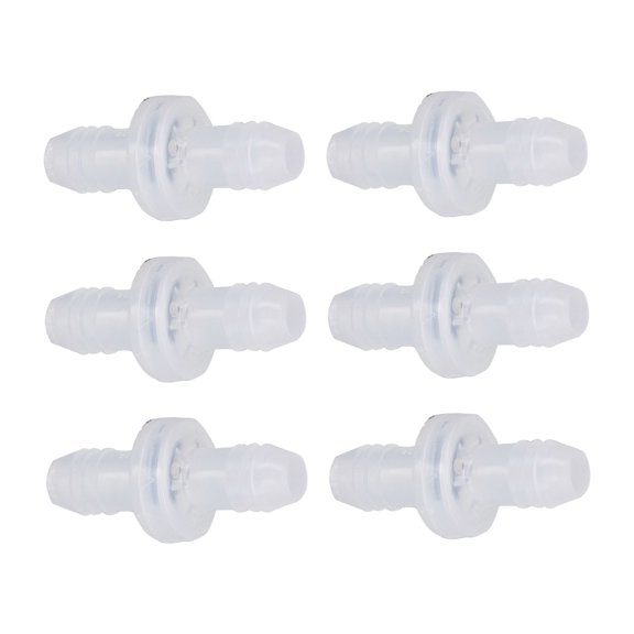 Suodoka 6Pcs Check Valve Plastic Non Return 1 Way Inline Valve for Liquid and Gas 3/8 inch / 10 mm Interface Diameter CDPV6 PP Shell Fluoroelastomer Diaphragm Premium Plumbing Tool Accessories