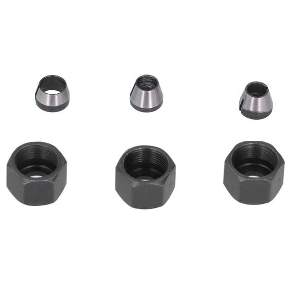 Suodoka 6Pcs Router Collet Adapter Carbon Steel 6mm 6.35mm 8mm Set Kit with Nut for Trimmer[cite: 1]