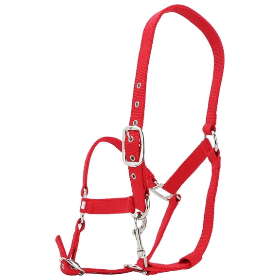 Suodoka 6mm Thickened Red Adjustable Horse Bridle Halter, Premium Control Riding Accessory for Equestrian Care, Durable Comfort Fit Equipment, 24 inches / 60.96 cm Pack Length
