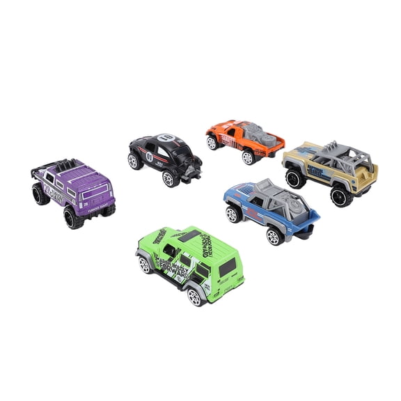 Suodoka 6pcs Mini Car Model Collectible Alloy Pull Back Car Play Vehicle Set for Children Over 3 Years Old, 12.99 inches / 33 cm
