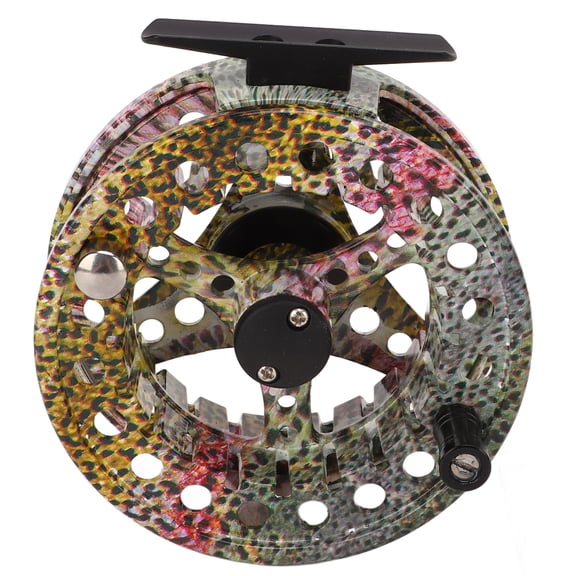 Suodoka 7/8 Fish Skin Pattern Fly Fishing Reel Aluminum Alloy Left Right Hand Ambidextrous Practice Fly Reel for Freshwater Saltwater Bass Fishing Gear (4.33 inches / 11 cm)