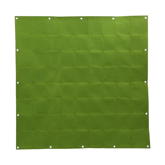 Suodoka 72 Pockets Hanging Garden Planting Bag Wall Mounted Vertical Greening Outdoor Indoor Plant Grow Planter Pouch Felt Material Green 39.4 inches / 100 cm
