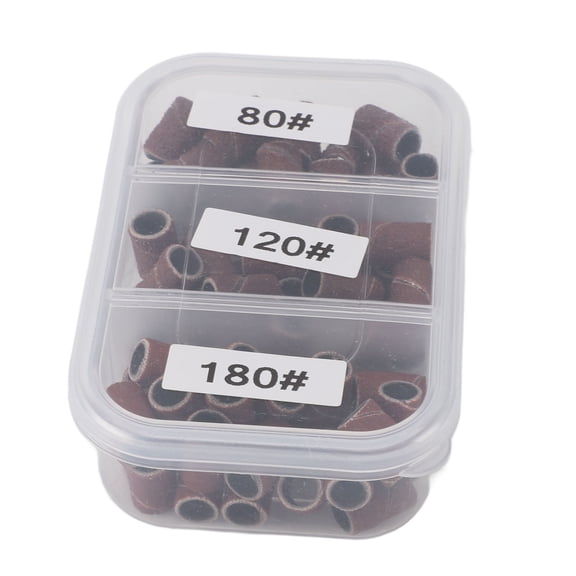 Suodoka 75pcs Nail Art Sanding Caps Dead Skin Removal Manicure Grinding Bands with Mandrel Bit Set, Assorted Grits for Professional Salon & Home Use