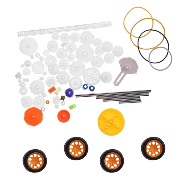 Suodoka 78pcs Plastic Gears Pulley Belt Worm Rack Kits DIY Accessory Set, 6.30 x 3.94 x 1.18 inches