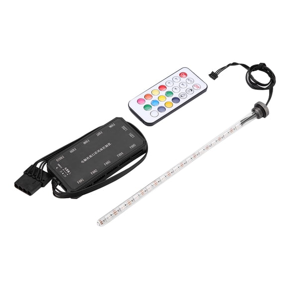 Suodoka 8.66 inches / 22cm Virus Reservoir LED Light for PC Water Cooling Tank, Multi-Color Streamer Effect with 15m RF Wireless Remote Control, Waterproof Glass Cover Cylinder, 5V Power[cite: 1]