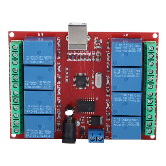 Suodoka 8-Channel 5V Computer USB Intelligent Control Switch Relay Module Free Driver PC Intelligent Control Switch (3.9 x 3.1 x 0.7 Inches / 10 x 8 x 2 cm)