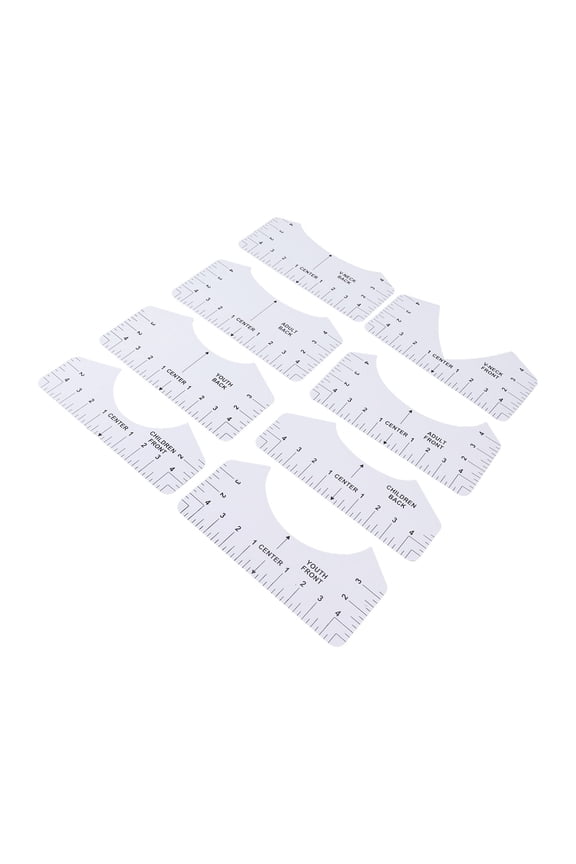 8PCS T Shirt Ruler Guide PVC Clothing Centering Design Alignment Tool for Heat Press Accessories (10.24 inches / 26 cm)
