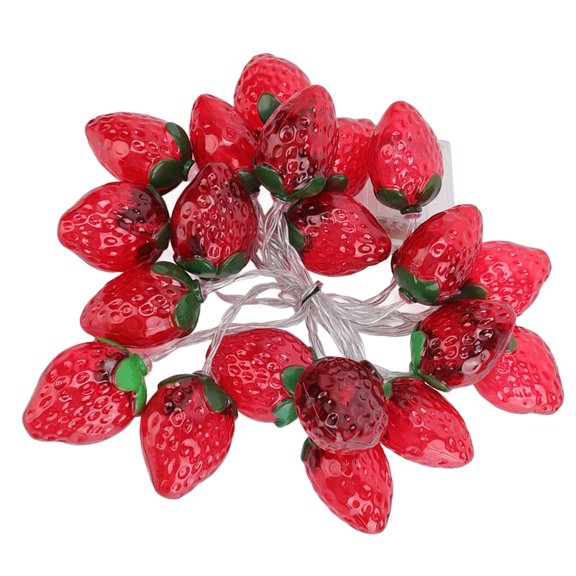 Suodoka 9.8ft BatteryOperated Fruit String Lights 20 LED Strawberry Lamps, LowPower, Indoor/Outdoor Party Decor, 3m DIY Flexible String