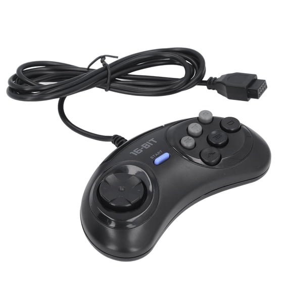 Suodoka 9 Pin 16 Bit Plug and Play Small Ergonomic Game Controller Gamepad for Sega Genesis Classic Game Console Wired, 7.87 inches / 20 cm Length, 4.39 oz / 124.5 g Weight, Black Finish