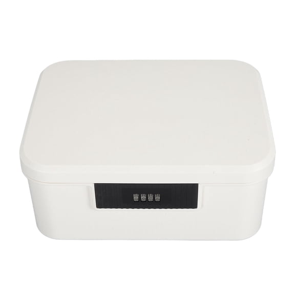 Suodoka 9L Capacity Lockable Storage Trunk for Files Document Organizer Double Layer Password Locking Box White, 10.3 in / 26.2 cm