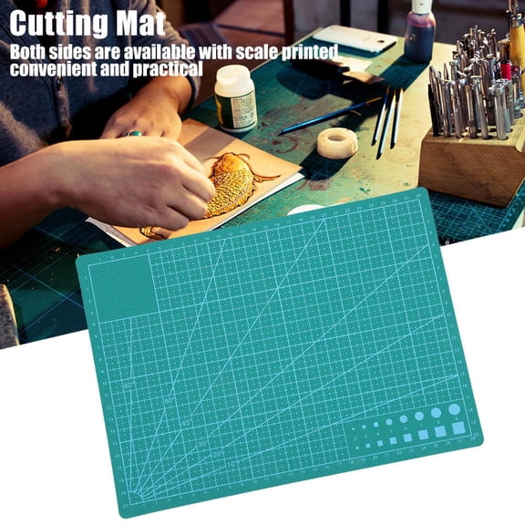 Suodoka A4 Durable PVC Self-Healing Cutting Mat for Crafts, Sewing and Quilting, 11.8 x 8.6 Inches (30 x 22 cm), Reversible Double-Sided Craft Pad Board with Grid Lines, Green