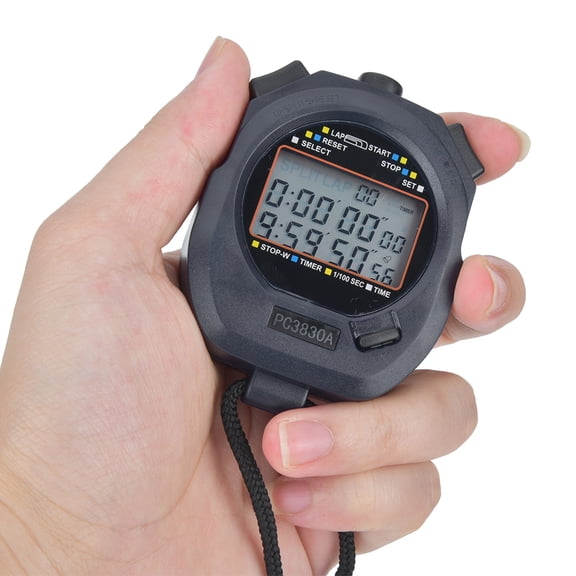 Suodoka ABS Multifunction Sports Running Stopwatch Electronic Track and Field Countdown Stop Watch Timer for Coaches and Referees (3.24x2.45x0.91 inches / 82.2x62.3x23.0 mm) with Battery Included