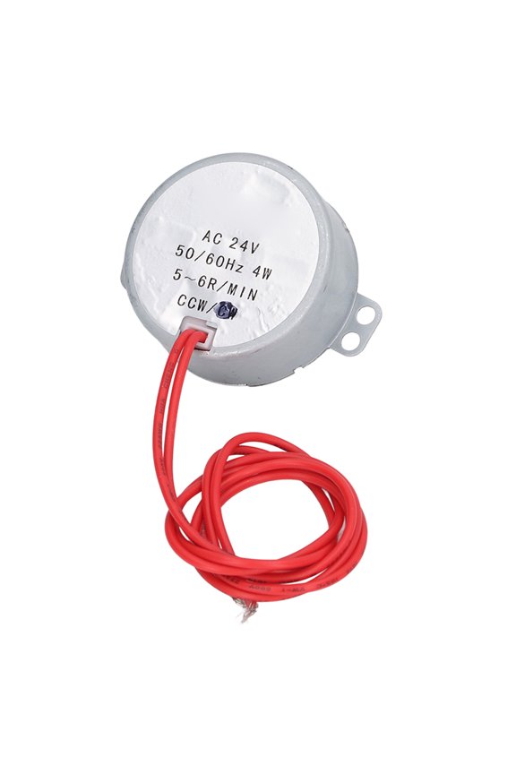 AC 24V Synchronous Motor 5-6 RPM 4W CCW High Torque Electric Synchron Motor for Appliances (9.00x7.00x4.00 inches / 22.8x17.7x10.1 cm)