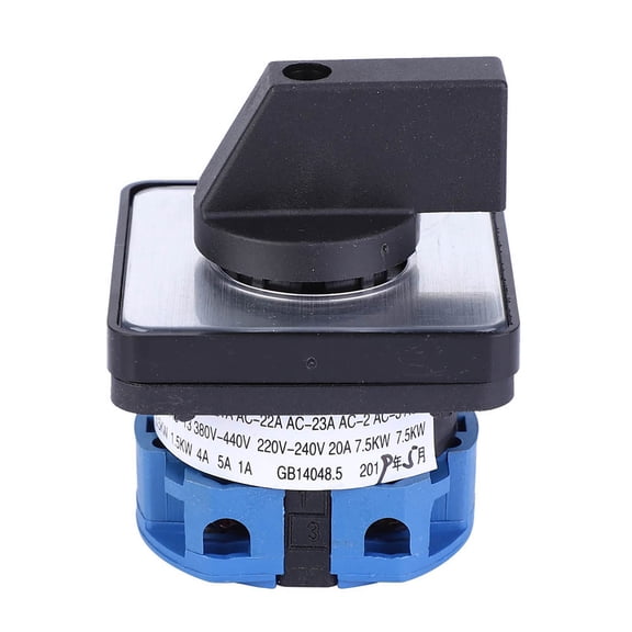 Suodoka AC 660V 20A 2-Position 4 Terminals Locking Type Changeover Selector Control Switch Cam Switch Generator Heavy Duty Electrical Switch Parts