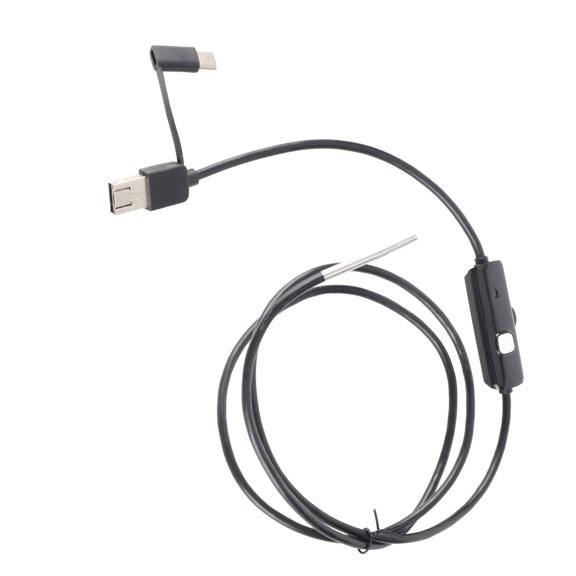 Suodoka AN100-3.9 3.9mm Rigid Shape Inspection Endoscope Camera, 6 LED Waterproof Borescope for Automotive & Android, Semi-Rigid Wire, Dual Scale 3.3ft / 1m