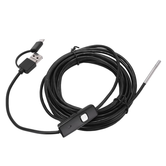 Suodoka AN100-3.9 3.9mm Rigid Wire Borescope Camera, 6 LED High Definition Inspection Tool for Engines & Android, Semi-Rigid Cable, Dual Scale 6.6ft / 2m