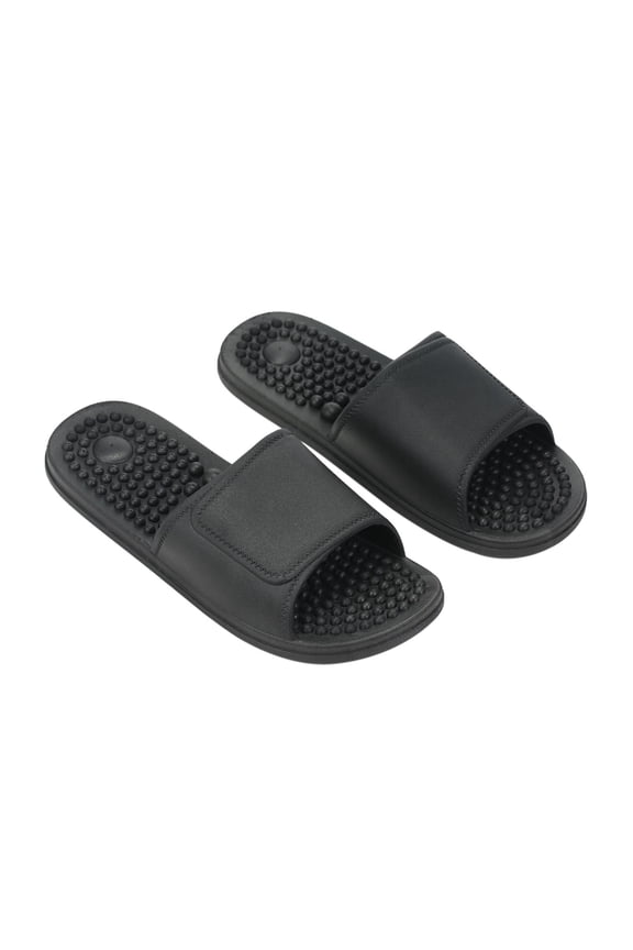 Acupressure Massage Slipper Foot Massager Reflexology Sandals for Men Black Size S (12.99 inches / 33 cm) Pain Relief Home Footwear