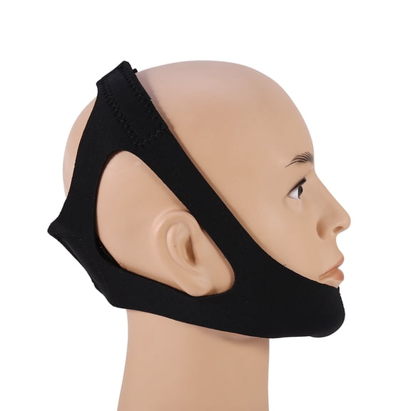 Suodoka Adjustable Triangle Anti-Snore Chin Strap Jaw Support Belt for Better Sleep, Black, 1 Count